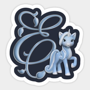 Monogram E Custom Unicorn Sticker